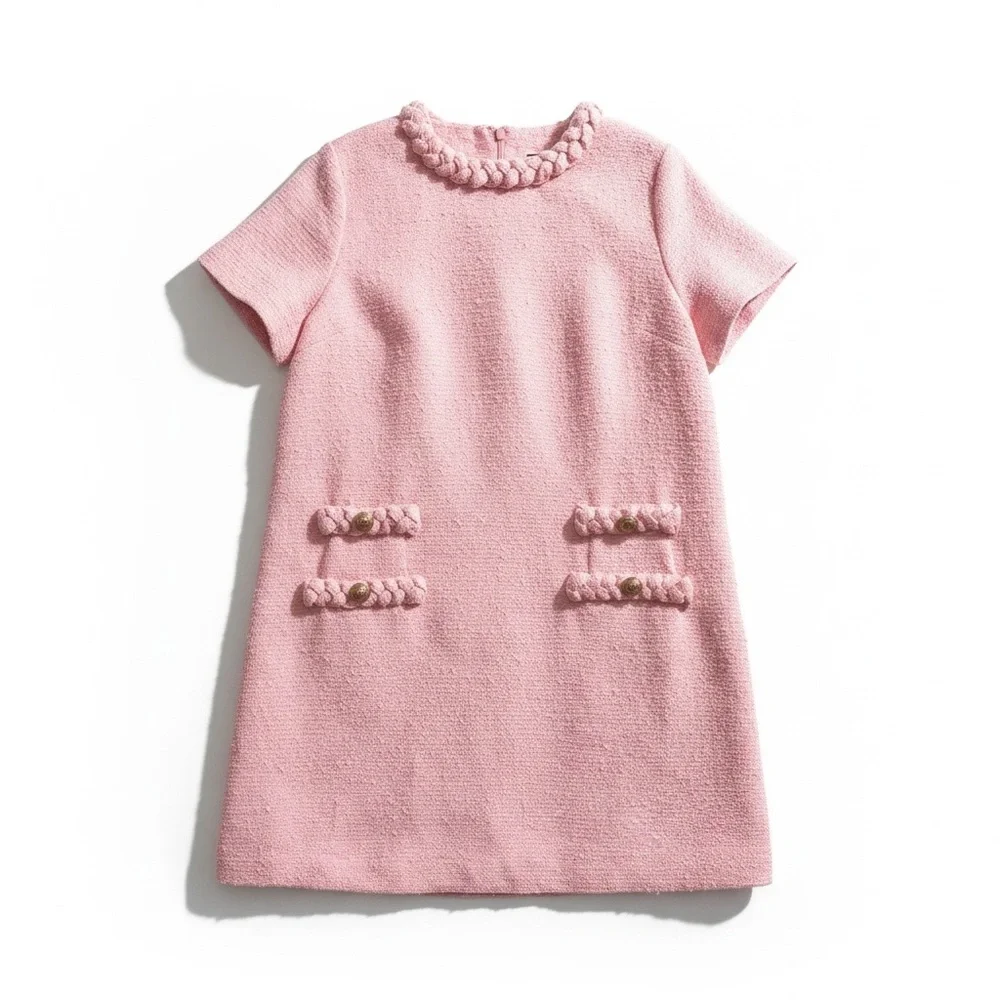 Tuckernuck Blossom Pink Tweed Jackie Dress Size XXL NWT - Picture 2 of 11